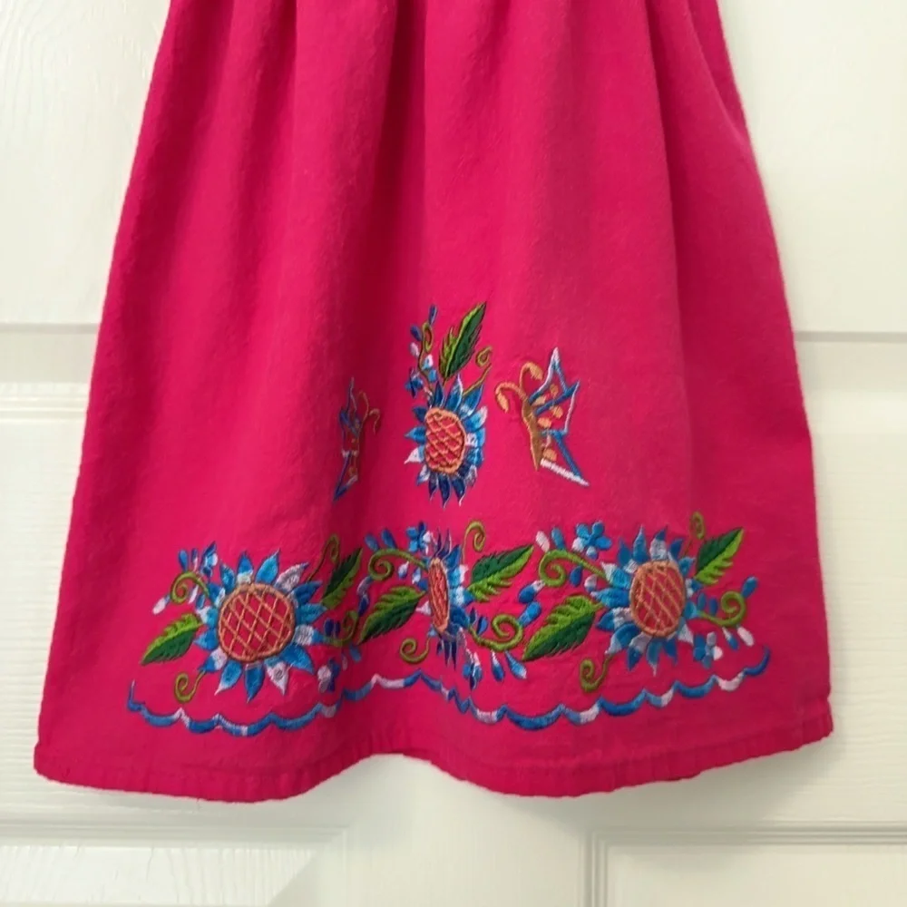 Vibrant Pink Floral Kids Dress